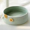 Cesta Rotonda per Gatti in Corda di Cotone Intrecciata Cesta per Animali Domestici con Giocattolo a Forma di Fiore Palla Traspirante Cesta per Gatti per Tutte le Stagioni