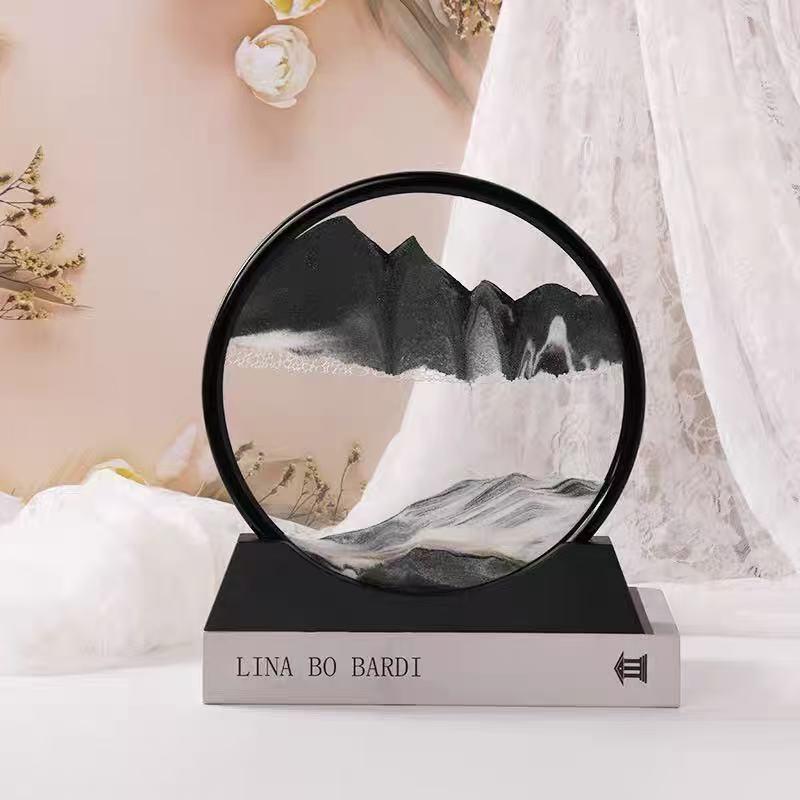 3D Flowing Sand Art Hourglass: Elegant Living Room & Office Decor, Perfect Small Gift