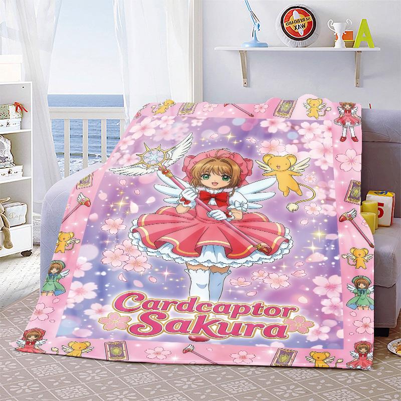 Cardcaptor Sakura Warm Blanket Flannel Throw Soft Cozy Lightweight Blanket for Bed Sofa Home Decor -QJY
