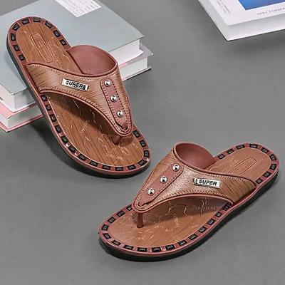 Flip Flops Male Slipper Sabot Slides Shiatsu Beach Soft Flat Low Price 2025 Style High Quality Pvc Y2k Casual Men's Shoe