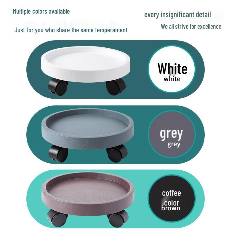 Gehärtetes Harz Mobiler Blumentopf-Untersetzer mit Universal-Lenkrollen und Wasserauffang.