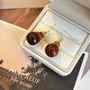 Vintage Maillard verschmierter Bernstein Wassertropfen leichter Luxus High-End Mode vielseitige Ohrringe Damen