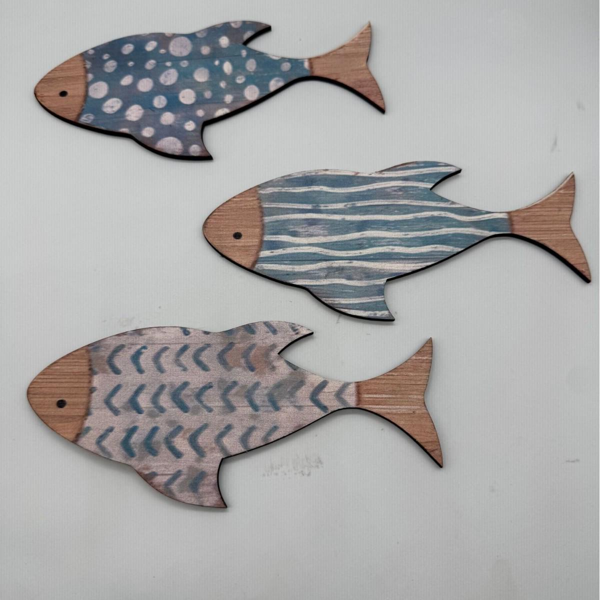 

In-Stock Wooden Fish School - Beach Wall Art for Outdoor and Lake House Decor Single fish (contact for style)