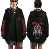 Rockband Bad Omens Specter Spider Grafische Rits Hoodie Heren Dames Casual Oversized Jack met Rits Mannelijk Vintage Sweatshirt met Rits