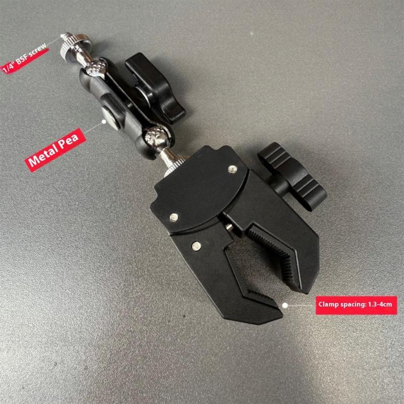 Adjustable Phone Clamp Holder Durability Construction Lightweight For Vlogging Live Streaming