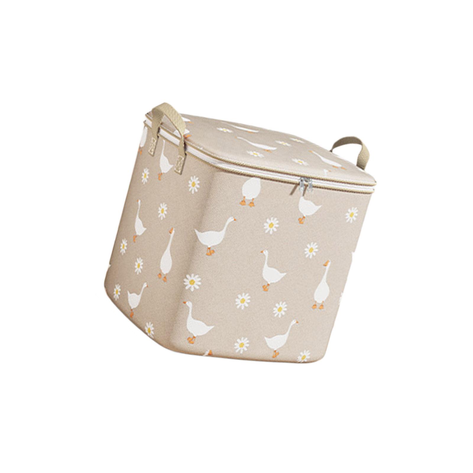 

Large Capacity Storage Bag For Blankets Clothes Non Woven Fabric Foldable Seasonal Clothing Organizer With Handles S бежевый