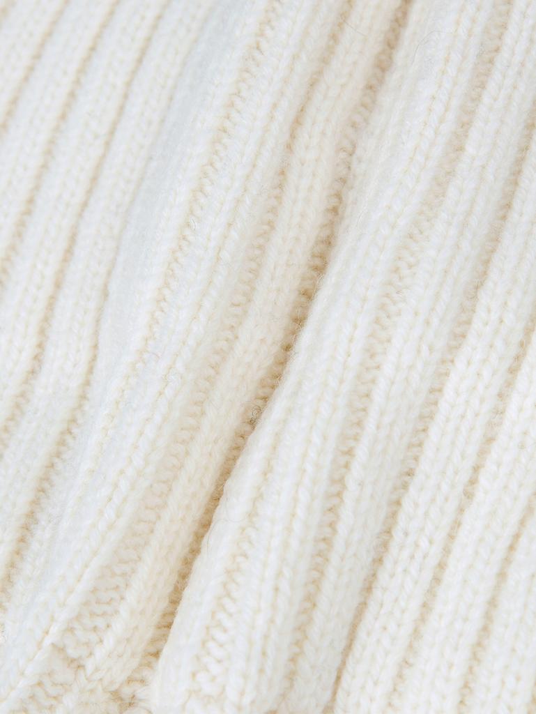 TUOMIO Pom Pom Ribbed Beanie [Cream]