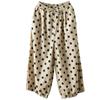 Women's Summer Loose Draped Thin Section Wide Leg Pants Polka Dot Design Casual Nine Minute Pants