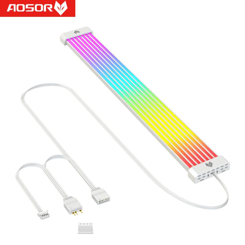 

CoolMoon Soft Tube ARGB Vest Aura Sync Luminous Sleeve Силиконовый радиатор водяного охлаждения 5 В 3PIN ARGB 4PIN Декор корпуса компьютера