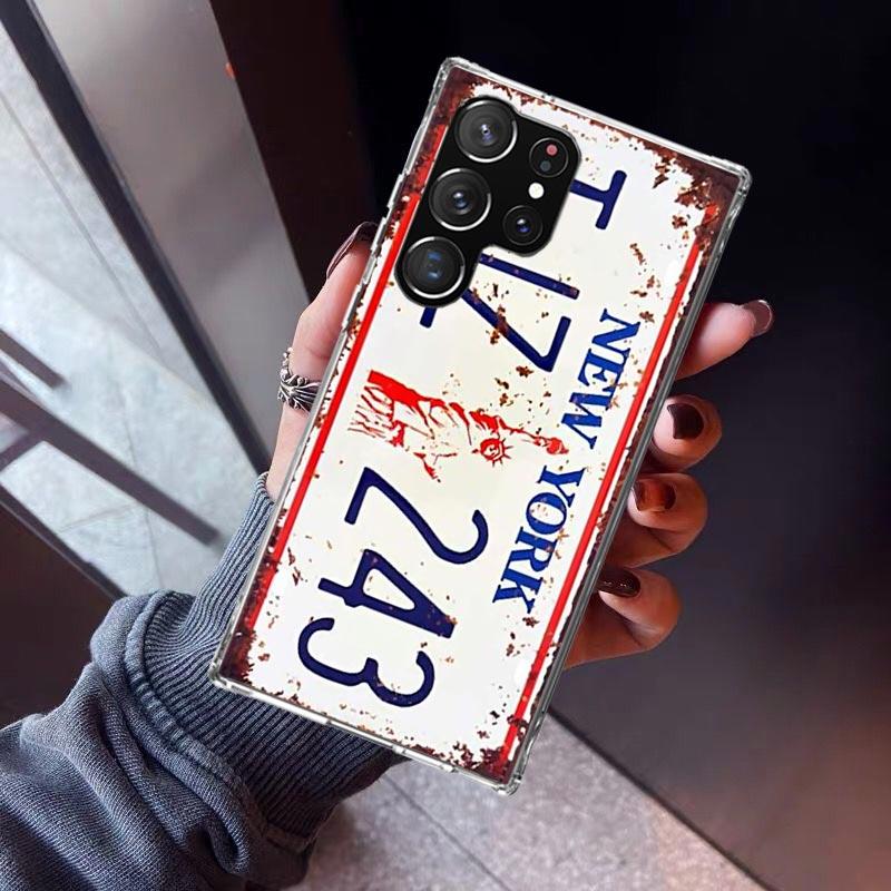 License New York Plate Number Phone Case For Samsung Galaxy S23 S24 S25 Edge S26 Ultra S22 + S21 Plus S20 FE Cover Silicone Prin