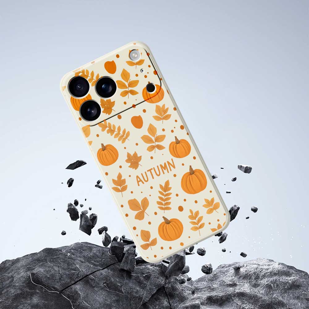 For iPhone 17 Pro Case Autumn Theme Pattern Printing Straight Edge TPU Phone Back Cover
