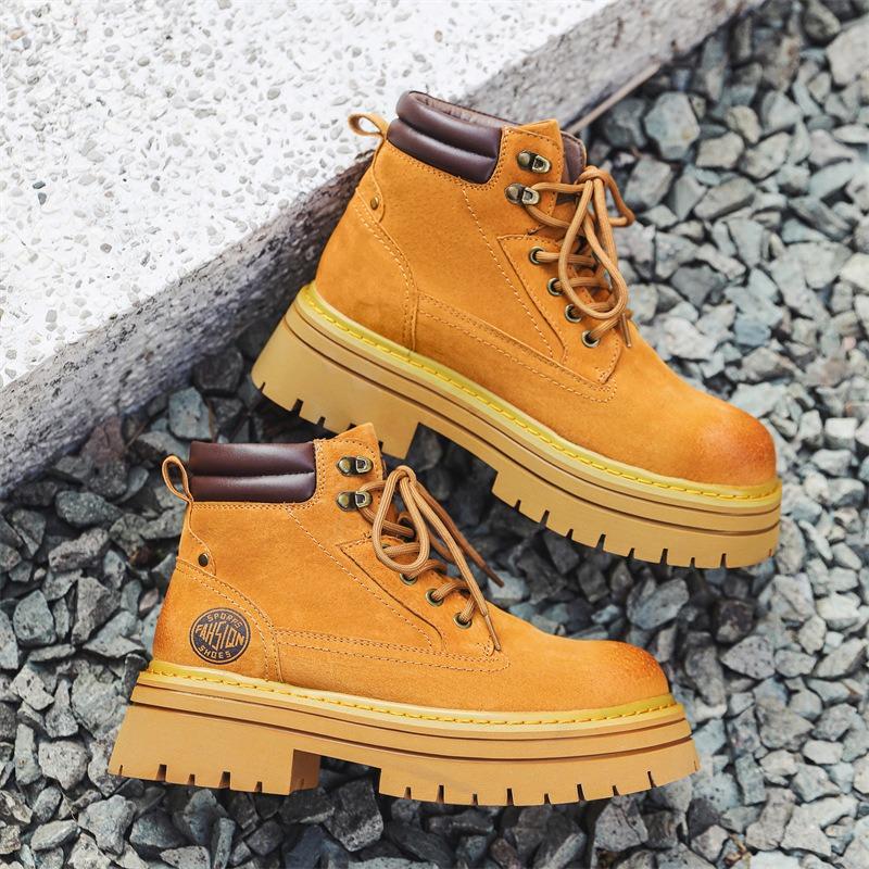 3523 Thick-soled Martin Boots for Men and Women, Desert Tooling Boots, May Kaji Retro Rhubarb Boots.