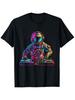 Astronaut DJ Neon Grafik T-Shirt