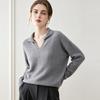 Lekasha 100% Pure Cashmere V-Neck Cable Knit Hollow Stitch Top