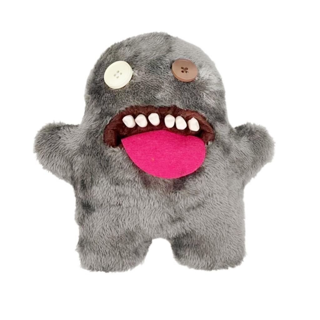 Adorable Plush Tooth Monster Doll Soft Toy In Black Green Brown And Gray For Christmas