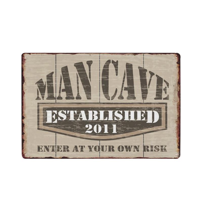 Man Cave Rule Metal Tin Sign Vintage Poster Home Bar Hotel Wall Painting Plaque Party Bar Public Decor 20*30 CM