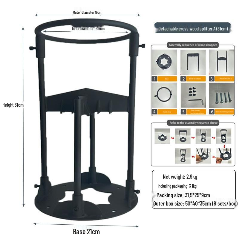 Wandmontierter manueller Holzspalter: Outdoor Camping Brennholz Spaltwerkzeug