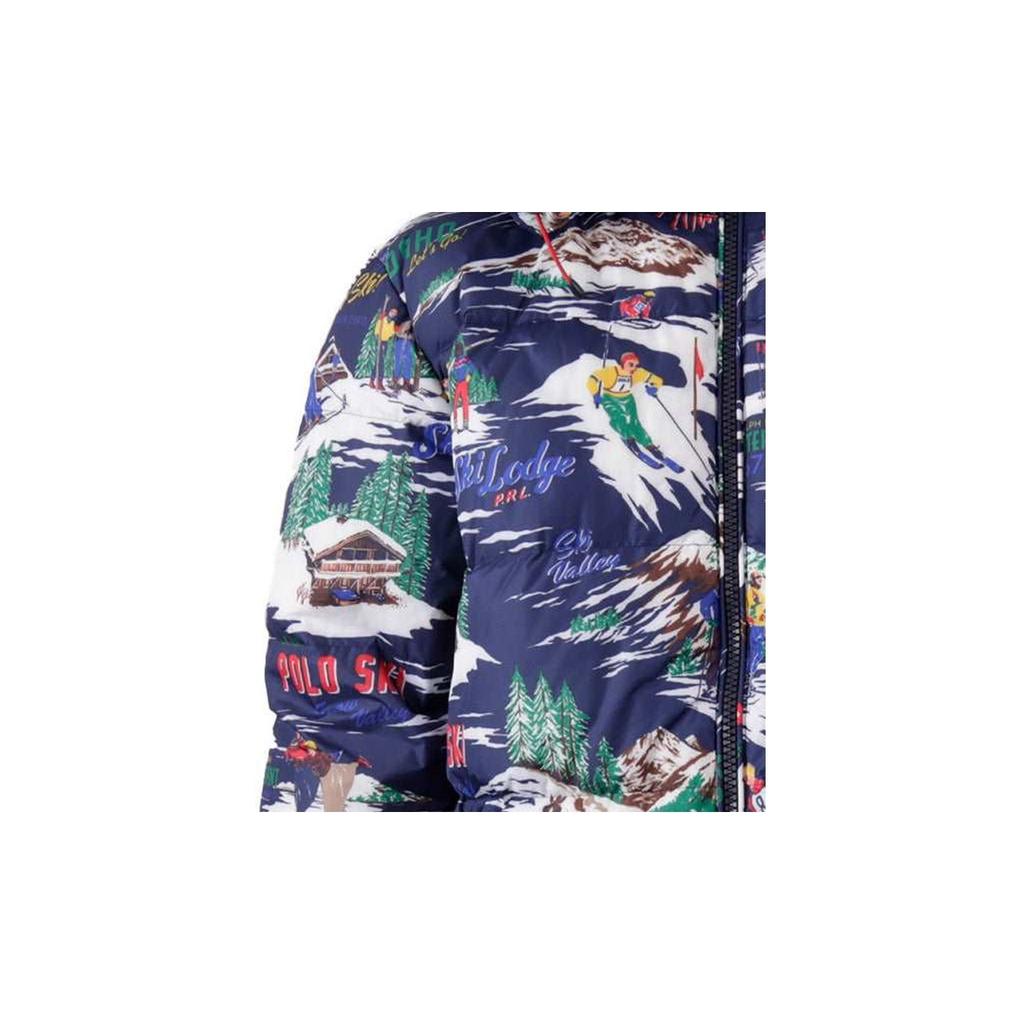Polo Ralph Lauren Patterned Removable Hood Zippered Down Jacket Men Jackets Multicolor 710919262-001