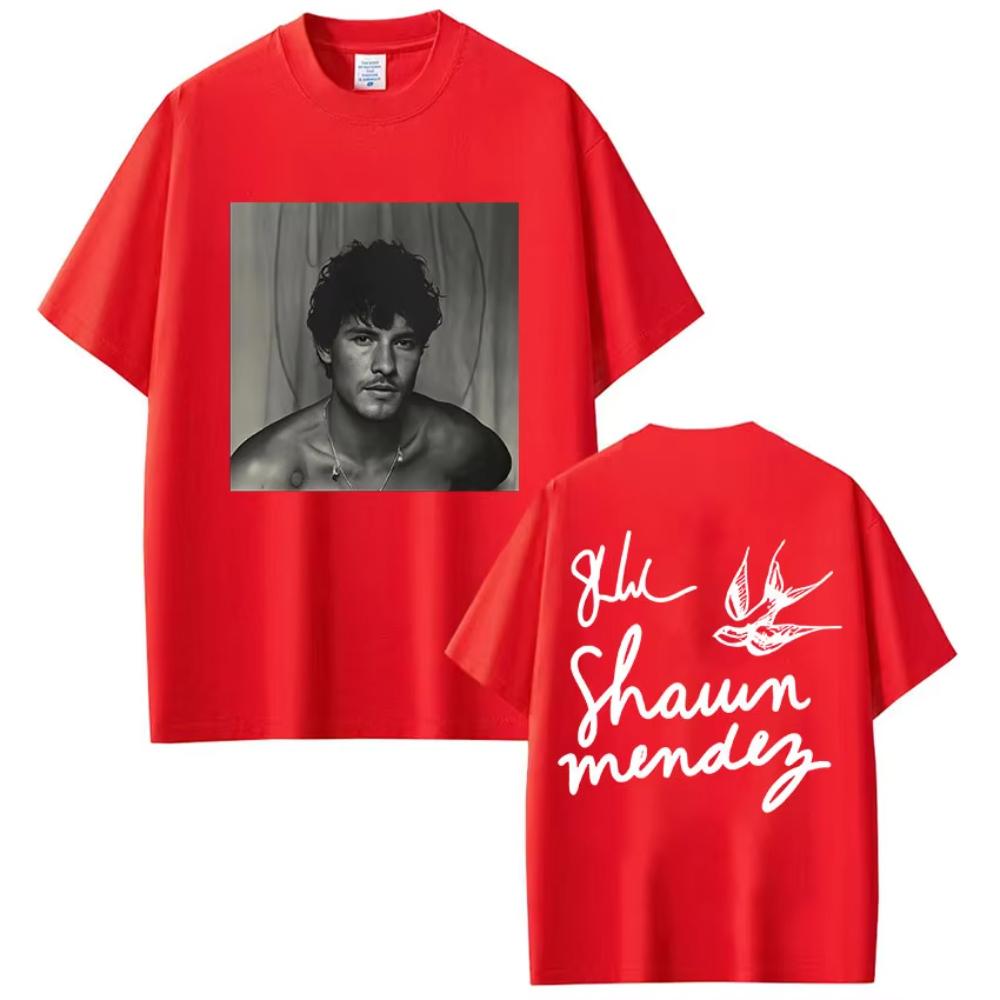 Rapper Shawn Mendes Tour 2025 Album Graphic T-Shirt Men Women Clothing Fashion Pop Music Shirt Vintage Oversized Cotton T Shirts