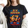 Sechs Sieben 67 Comic Stil T-Shirt Retro Cartoon Vintage Herren Vielseitig Atmungsaktiv Dehnbares Oberteil Für Den Alltag