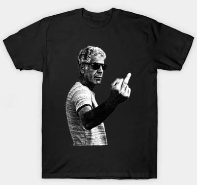 Anthony Bourdain Slavný šéfkuchař Vaření Jídlo Unisex S-3XL Černé Unisex tričko
