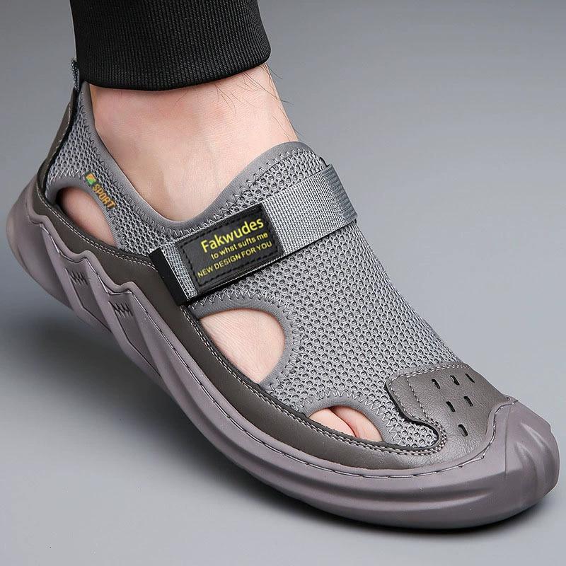 Foreign trade sandals summer mesh breathable soft sole hole shoes fashion trend outdoor sports leisure beach shoes