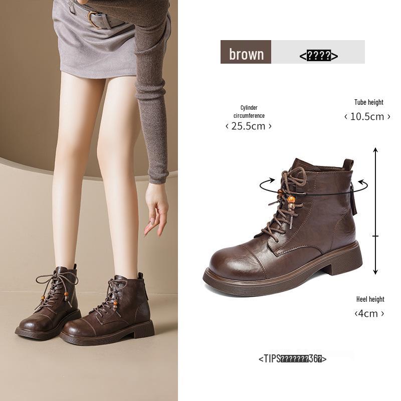 

Augusden Women s Black Martin Boots - 2025 Autumn British Style with Thick Sole & Vintage Design 37