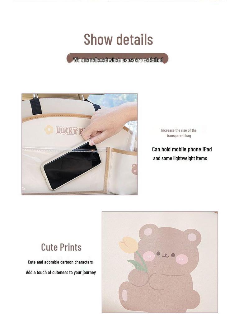 Baksätesorganisatör och förvaringsväska för matbord