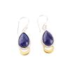 Natural Lapis Lazuli Gemstone925 Sterling Silver Jewelry Handmade Earrings 1.5" EE-162-26