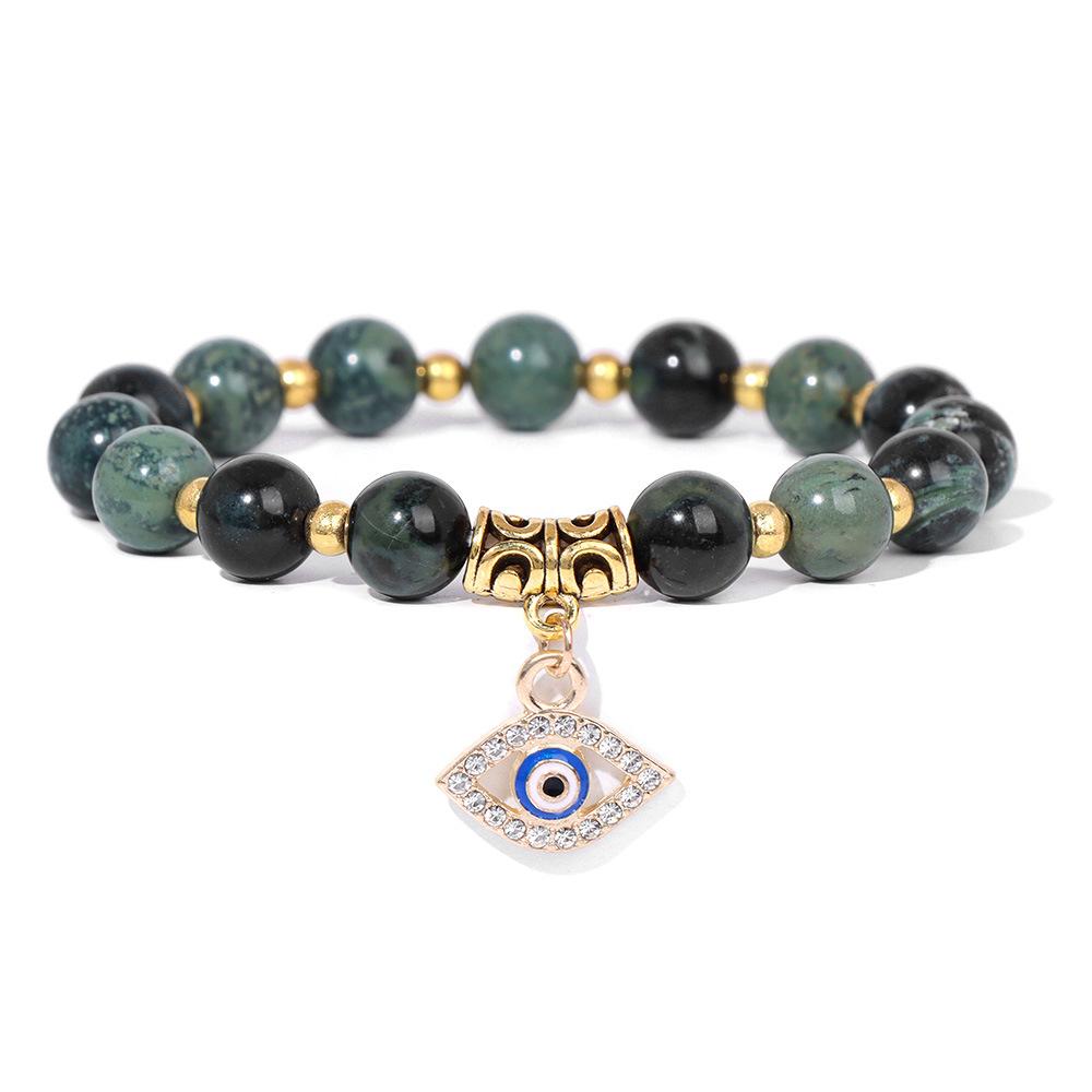 Fashion Evil Eye Natural Stone Beaded Bracelet for Women Men Amulet Protection Jewelry Yoga Spiritual Friendship Gifts