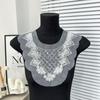 White Beaded Sequined Placket Front Collar Accessories Three-Dimensional Lace Flower Collar Decorative Neckline Source