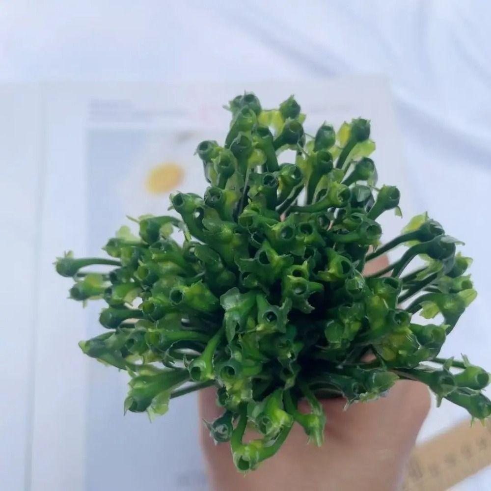 24Pcs UV Resistant Fake Greenery Green Artificial Grass Bundles Artificial Spring Grass  Indoor Use