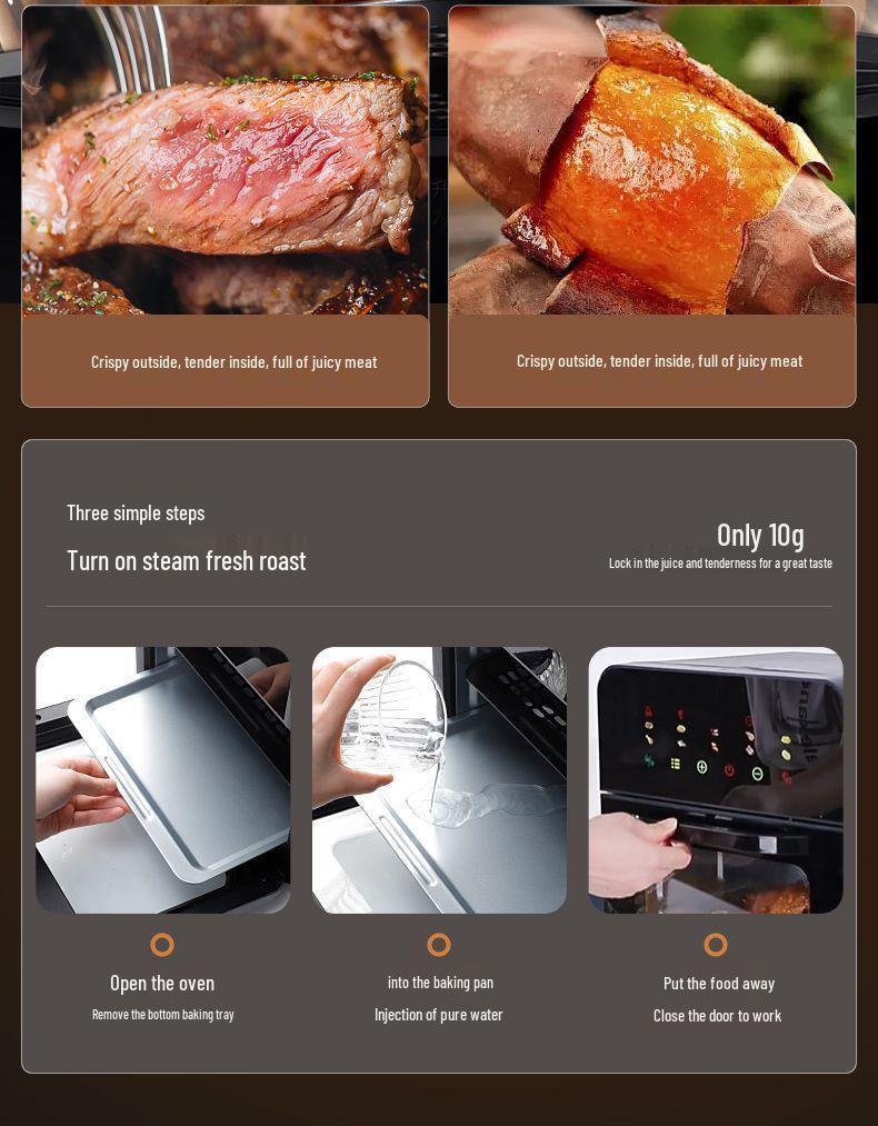 Multifunctional Electric Oven Air Fryer with Visual Window and Large Capacity for Home Baking