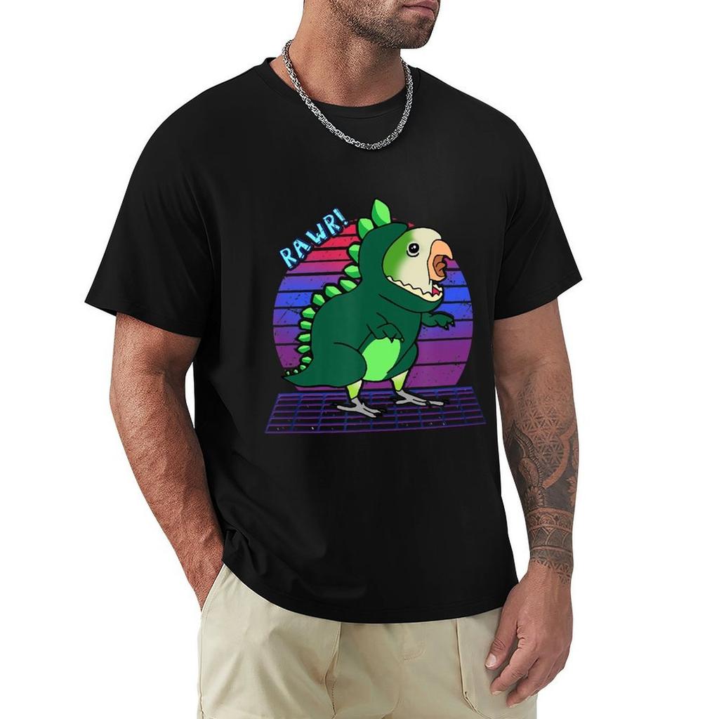 Aesthetic Vaporwave Green Monk Parakeet Quaker Parrot Birb T-Shirt T-Shirt summer 2025 Funny t-shirts shirts men graphic