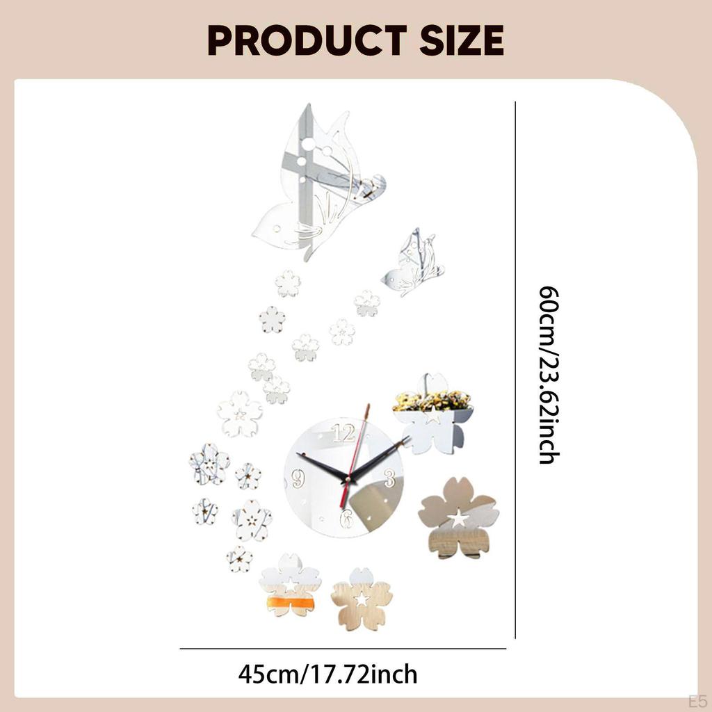 Aesthetic And Silent Wall Clock to Assemble with Acrylic Stickers for Artistic Modern