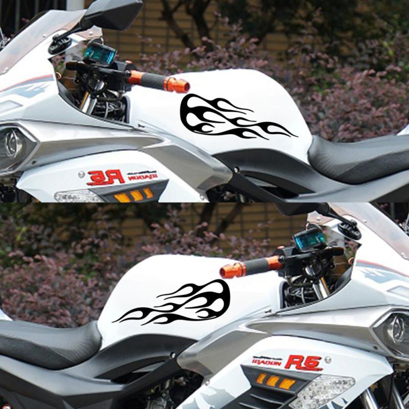 2pcs Flame Style Motorcycle Gas Tank Stickers Car Body Decals Universal Decoration D-1219