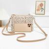 Simple Versatile Crossbody Crochet Bag, New Woven Bag, Zipper Closure, Retro Casual Beach Flower Women's Bags
