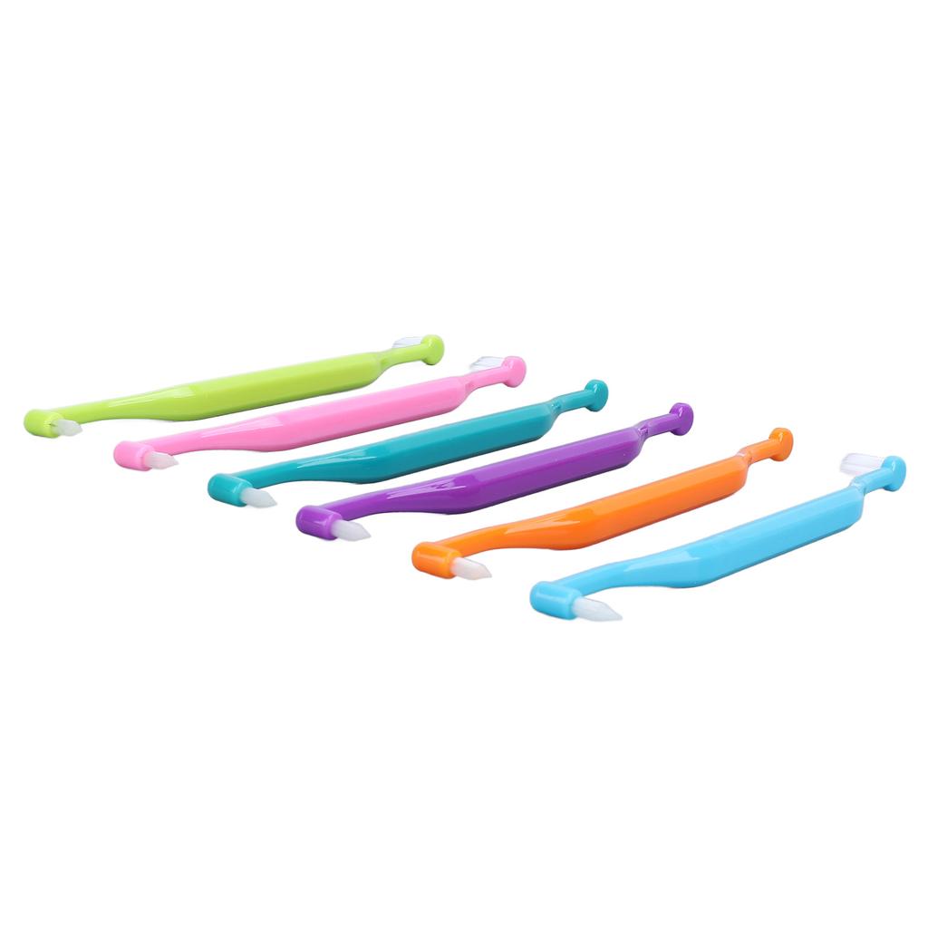 12Pcs Double Sided Cat Toothbrush Efficient Curved Handle Elastic Bristles Cat Teeth Cleaning Brush for Kitten Small Pet