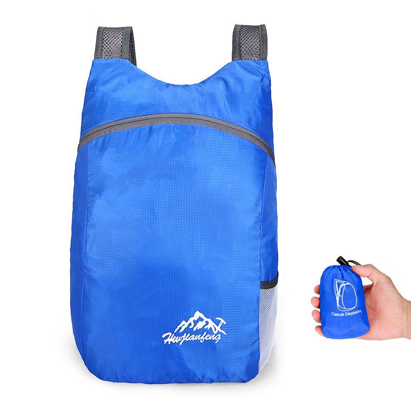 

Folding Backpack Shoulder Bag Waterproof Ultralight Portable Outdoor Travel Large Capacity Backpacks темно-синього кольору