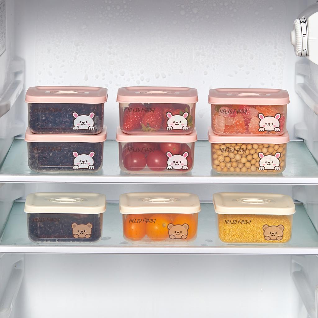 WORTHBUY Plastic Portable Coarse Grain Storage Box Refrigerator Sealed Leak Proof Food Fresh-keeping Box Microwave Oven Heating