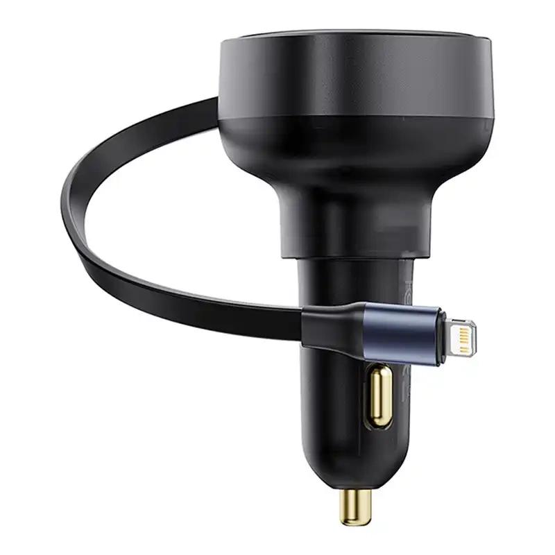 Ładowarka Samochodowa Baseus Enjoyment Pro Z Kablem Lightning + Usb-C, 55W (Czarny)