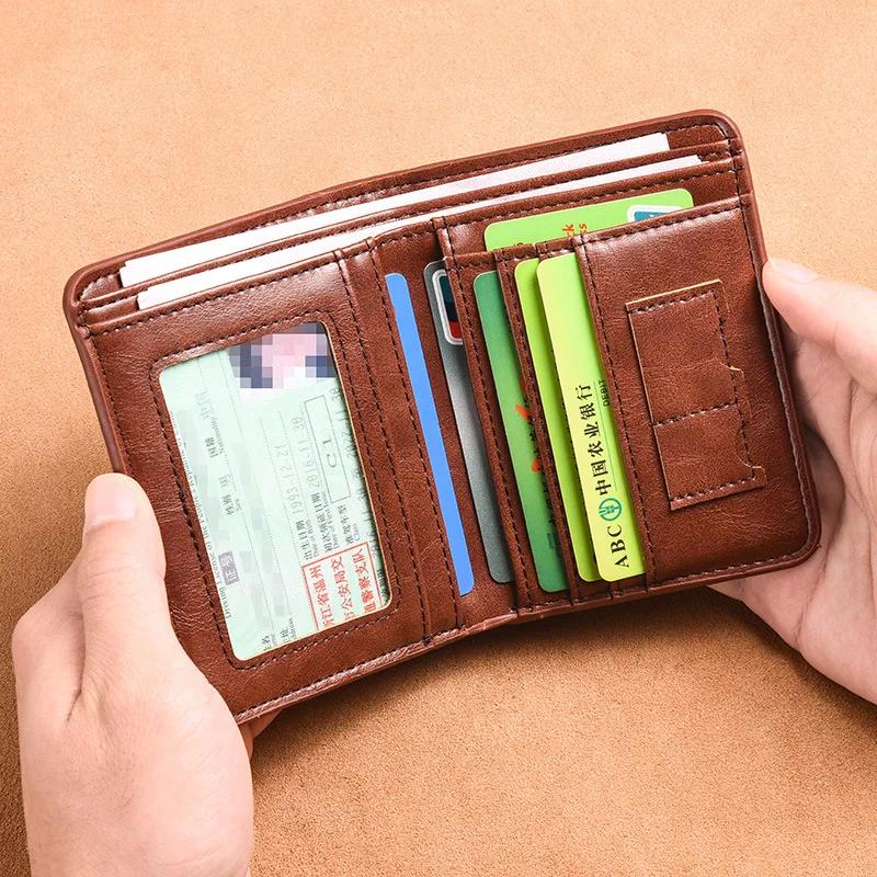 Luxury Designer Men's Wallet PU Leather Credit Card Holder Purse for Men Cardholder Wallets Male Handbag