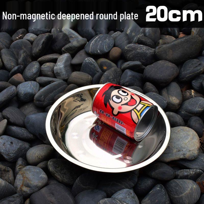 Stainless Steel Round Dinner Plate Tray - Versatile for Tableware, BBQ, Deep & Flat Dishes