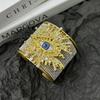European and American Heavy Industry Burst Devil's Eye Sticker Diamond Wide Version Bracelet