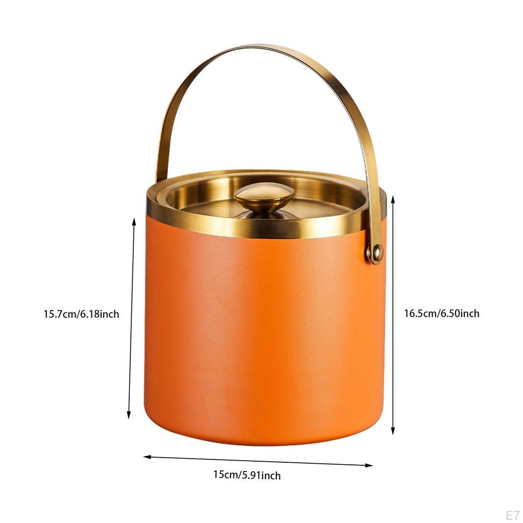 Elegant Stainless Steel Ice Bucket with Easy Grip Handle