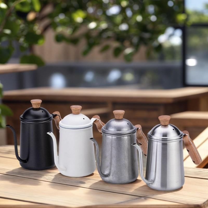 650ml Coffee Hand Brewing Pot Stainless Steels Pours Over Kettle Gooseneck Coffee Pot Kitchen Tool for Home Office