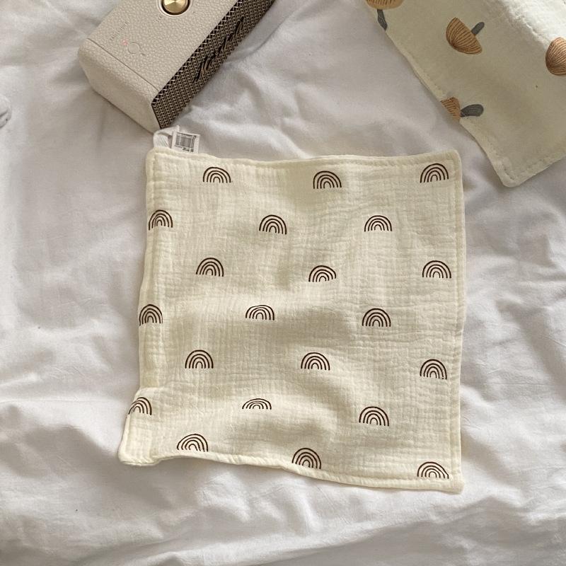 25x25cm Simple, Cute and Fresh Cotton Yarn Absorbent Face Towel Small Square Towels Soft Household Cleaning Tool Accessories