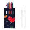 5pcs Love Gel Pens Set Alpha Heart Retro Color Ink 0.5mm Ballpoint for Writing Office School