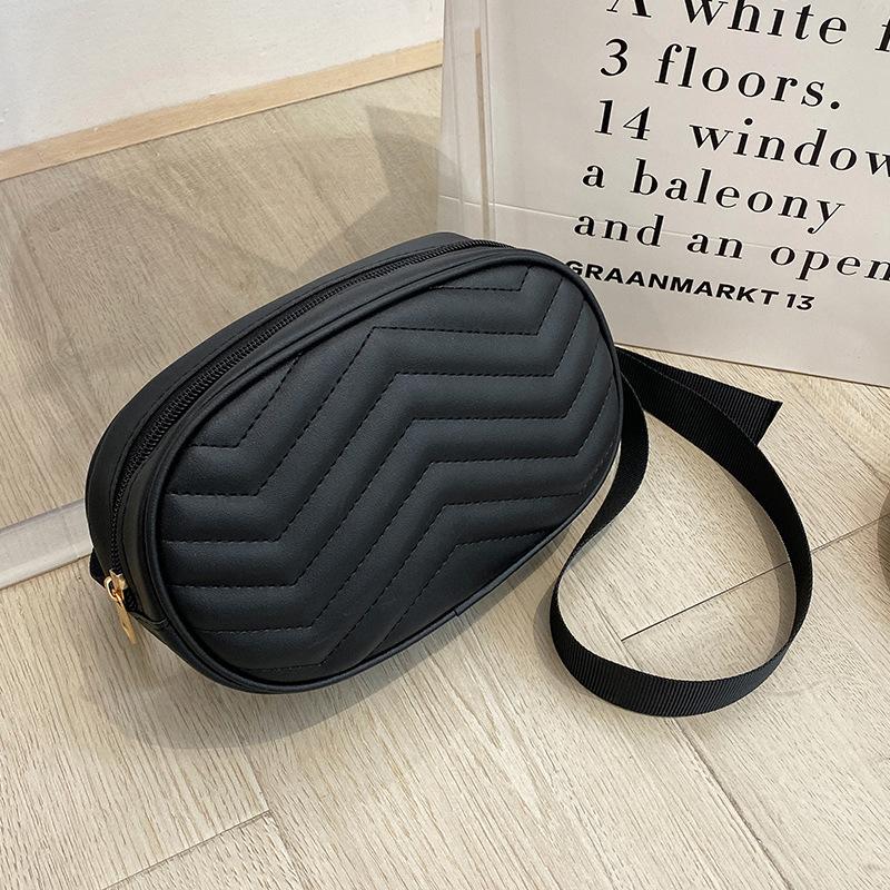 Bag women's bag solid color small bag fashion embroidered messenger bag simple breast bag waist bag embroidered diagonal span bag women's bag