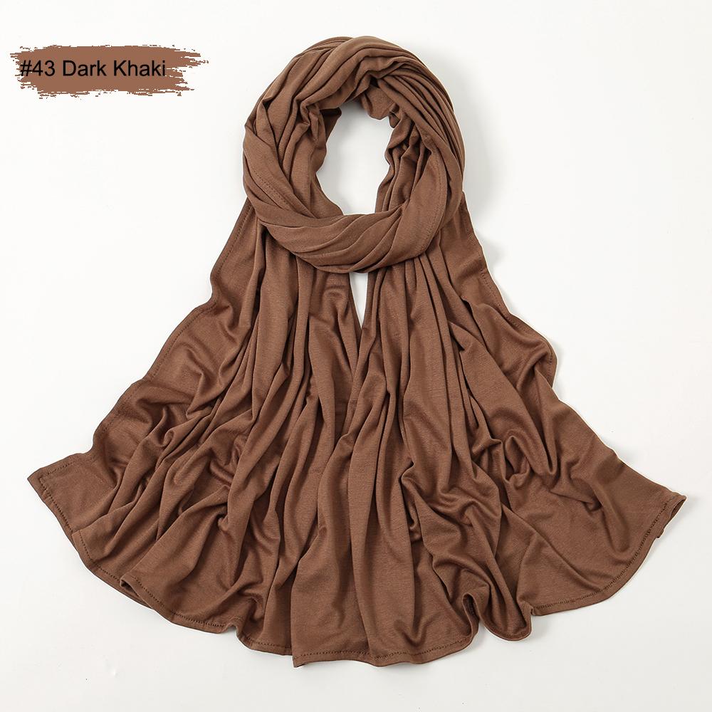 Jersey Modal Hijab Shawl Solid Color Muslim Hijab Woman Cotton Head Scarf Elastic Islamic Turban Crimping Headwraps Cape